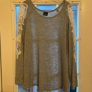 Lace cold shoulder top